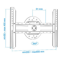 Avis Bematik Support mural avec rotation à 360º pour écrans de 37 à 70 50 Kg VESA jusqu'à 600x400 mm