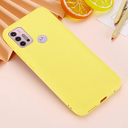 Coque en silicone souple avec sangle jaune pour votre Motorola Moto G30/G10