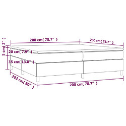 vidaXL Sommier à lattes de lit avec matelas Gris 200x200 cm Similicuir pas cher