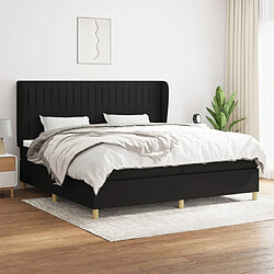 Maison Chic Lit Adulte - Lit simple Lit à sommier tapissier avec matelas moelleux - Meuble de Chambre - Noir 200x200 cm Tissu -MN67097