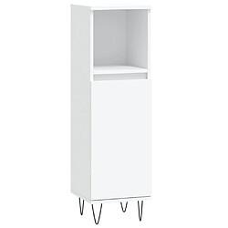 Maison Chic Armoire de salle de bain,Meuble de rangement,Meuble haut blanc 30x30x100 cm bois d'ingénierie -GKD696351