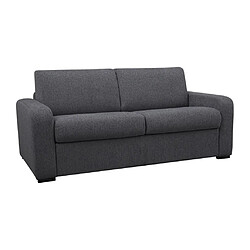 Vente-Unique Canapé 4 places convertible express en tissu gris anthracite - Couchage 160 cm - Matelas 14 cm - BEVIS