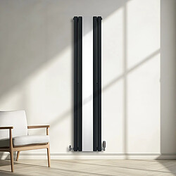 Monstershop Radiateur à Colonne Ovale avec Miroir - 1800mm x 380mm – Gris Anthracite pas cher