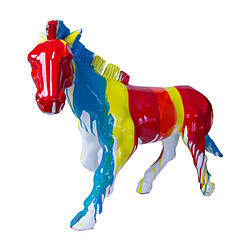 Figurine Décorative Cheval Kuatéh en Polyrésine 75x26x53 cm Multicolore