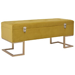 Helloshop26 Banc banquette avec compartiment de rangement 105 cm moutarde velours 02_0021244