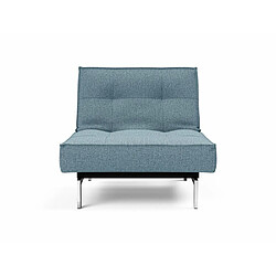 Inside 75 INNOVATION LIVING Fauteuil design SPLITBACK CHROME convertible lit 90*115 cm tissu Mixed Dance Light Blue