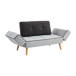 Avis Vente-Unique Canapé convertible clic-clac en tissu EBATY II - Gris clair et anthracite