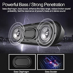 Universal MINI BASS STEREO SERVING SANS SANS SANS SANGAUX BLUETOOTH SUBWOOFER USB Lecteur flash USB Jeu de cartes TF | Haut-parleur Bluetooth | Haut-parleur Bluetooth sans prétentieux (Noir)