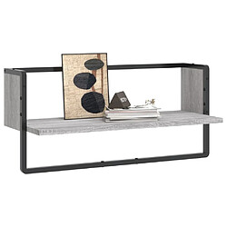 Avis Maison Chic Étagère murale flottante,Etagère de rangement avec barre sonoma gris 65x25x30 cm -MN30917