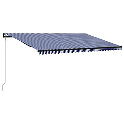 vidaXL Auvent rétractable automatique 600x300 cm Bleu et blanc