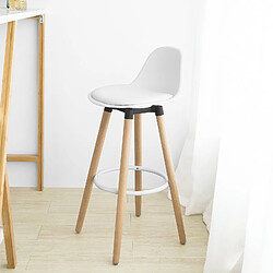 Avis SoBuy FST70-W Tabouret de Bar avec Repose-Pieds et Dossier en Hêtre Blanc