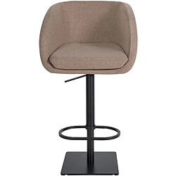 Avis Decoshop26 Tabouret de bar chaise haute x1 avec revêtement en feutrine taupe base métal carrée noir 10_0004876