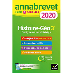 Histoire géo, enseignement moral et civique 3e : 2020 - Occasion