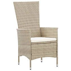 Acheter Maison Chic Salon de jardin 9 pcs avec coussins - Table et chaises d'extérieur - Mobilier/Meubles de jardin Moderne Résine tressée Beige -MN42232