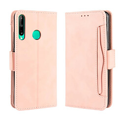 Etui en PU avec support rose pour votre Huawei Honor 9C/P40 lite E/Y7p