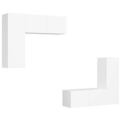 vidaXL Ensemble de meubles TV 4 pcs Blanc Bois d'ingénierie