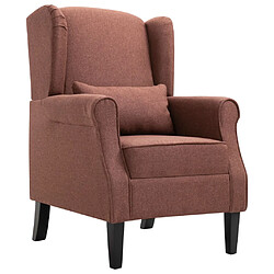 vidaXL Fauteuil marron tissu