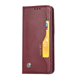 Wewoo Housse Coque Pour Google Pixel 4 Knead Skin Texture Etui à rabat horizontal en cuir avec cadre photoporte-cartes et emplacements cartes et portefeuille vin rouge