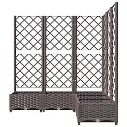 Acheter Maison Chic Jardinière,Bac à fleurs avec treillis - pot de fleur Marron 120x120x121,5 cm PP -GKD46599