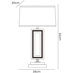 Inspired Lampe de Table Rectangle E27 Abat-jour Noir Chrome Poli/ Noir/Cristal