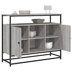 Avis vidaXL Buffet sonoma gris 100x35x80 cm bois d'ingénierie