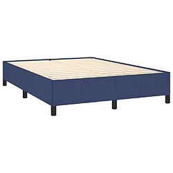 Avis vidaXL Sommier à lattes de lit avec matelas Bleu 140x200 cm Tissu