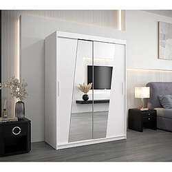 Abiks Meble Armoire Rhomb à portes coulissantes 200/150/62 2 portes (blanc/blanc)