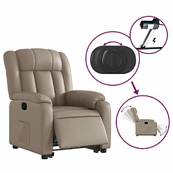 Maison Chic Fauteuil Relax pour salon, Fauteuil inclinable électrique cappuccino similicuir -GKD71638 pas cher