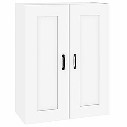 Maison Chic Armoire murale suspendue,Meuble de Rangement pour salon,cuisine Blanc brillant 69,5x32,5x90 cm -MN94799