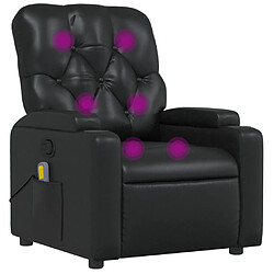 vidaXL Fauteuil de massage inclinable Noir Similicuir