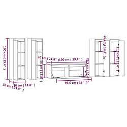 vidaXL Meubles TV 5 pcs Marron miel Bois massif de pin pas cher