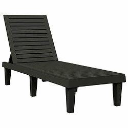 Maison Chic Chaise longue, Transat noir 155x58x83 cm polypropylène