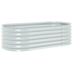 vidaXL Lit surélevé de jardin 160x80x44 cm Acier galvanisé Argenté