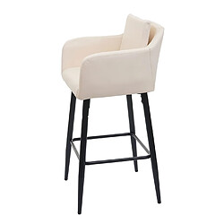 Avis Mendler Tabouret de bar HWC-H93, tabouret de comptoir, repose-pieds métal ~ similicuir crème-beige