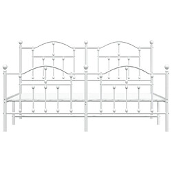 Maison Chic Lit adulte - Lit simple Cadre de lit métal avec tête de lit/pied de lit,Structure du lit Contemporain pour chambre blanc 180x200cm -MN95580 pas cher