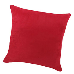 Avis Couvre-oreiller en daim velours de couleur unie Throw Taie d'oreiller rouge-45x45cm