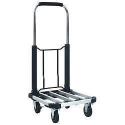 vidaXL Chariot de transport pliable 150 kg Aluminium Argenté