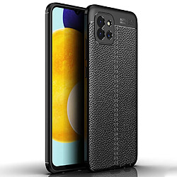 Coque en TPU antichoc, texture litchi noir pour votre Samsung Galaxy A03 (Global Version)