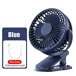 (Bleu) Mini Ventilateur de Refroidissement Clip de Bureau Portable Chargement USB Ventilateurs Cool 360 Degrés Muet à 3 vitesses avec Vent Fort pour l'Été de la Chambre à Coucher