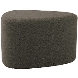 LEITMOTIV Pouf en tissu bouclette Ada Organic Large vert taupe.