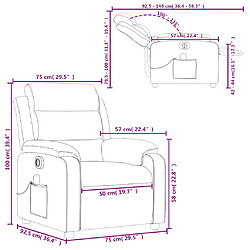 vidaXL Fauteuil de massage inclinable électrique rouge bordeaux pas cher