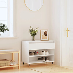 Maison Chic Armoire à Chaussures,Meuble de Rangement à Chaussures Blanc 70x36x60 cm Bois d'ingénierie -MN74939