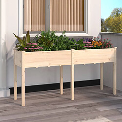 vidaXL Jardinière avec doublure 161x45x76 cm bois massif de sapin