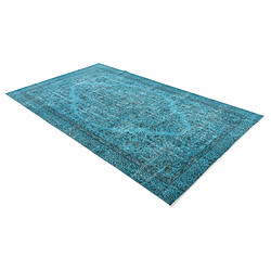 Vidal Tapis de laine 264x142 turquoise Ultra Vintage pas cher