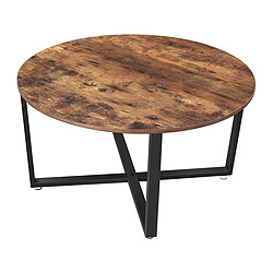 Habitat Et Jardin Table Basse Alinru - 88 x 47 cm - Marron rustique/noir