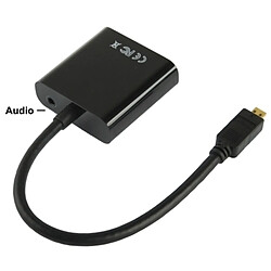 Avis Wewoo Câble noir Full HD 1080P Micro HDMI mâle à VGA femelle adaptateur vidéo avec audio, longueur: 22cm