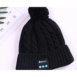 YP Select Bluetooth Beanie Ball Knit Cap Casque sans fil Appelez Music Stereo Bluetooth Hat Music Headset Knit Cap-Noir