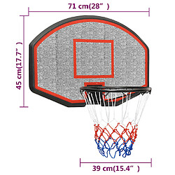 vidaXL Panneau de basket-ball Noir 71x45x2 cm Polyéthylène pas cher