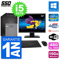 PC Tour Dell 3020 Ecran 19" Intel i5-4570 RAM 16Go SSD 480Go Windows 10 Wifi - Occasion