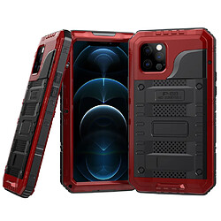 Coque en silicone + métal Antichoc Imperméable rouge pour votre Apple iPhone 12 Pro Max